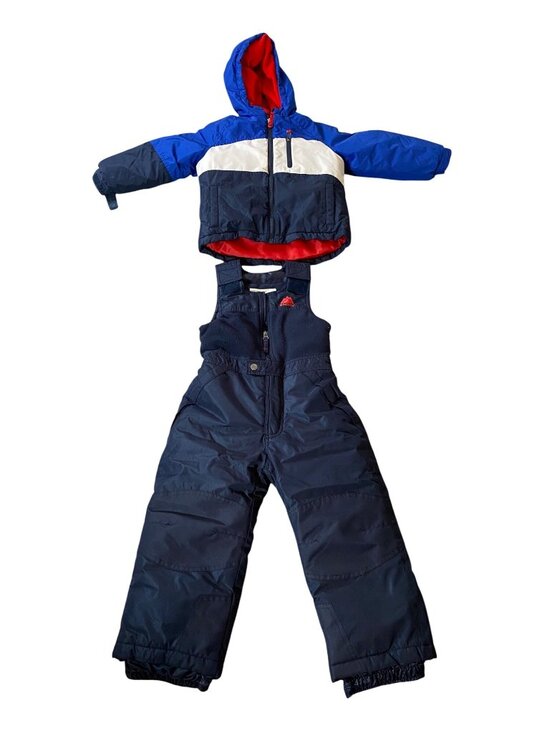 Snozu Other - Snozu Boys 2-Piece Blue & Navy Hooded Winter Jacket & Snow Bib Set Size 4T